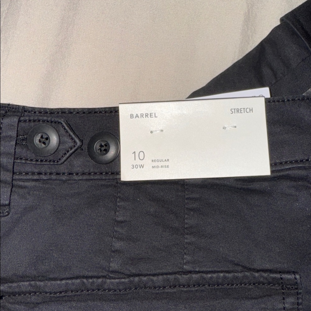 American Eagle Outfitters NWT Black Barrel Pants mid rise  size 10 - Picture 5 of 9